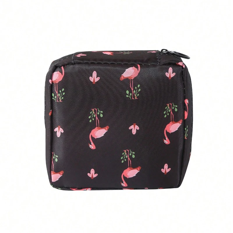 Portable Boho Vibes Waterproof Sanitary Pads Storage Pouch - Large Capacity Minimalist Design