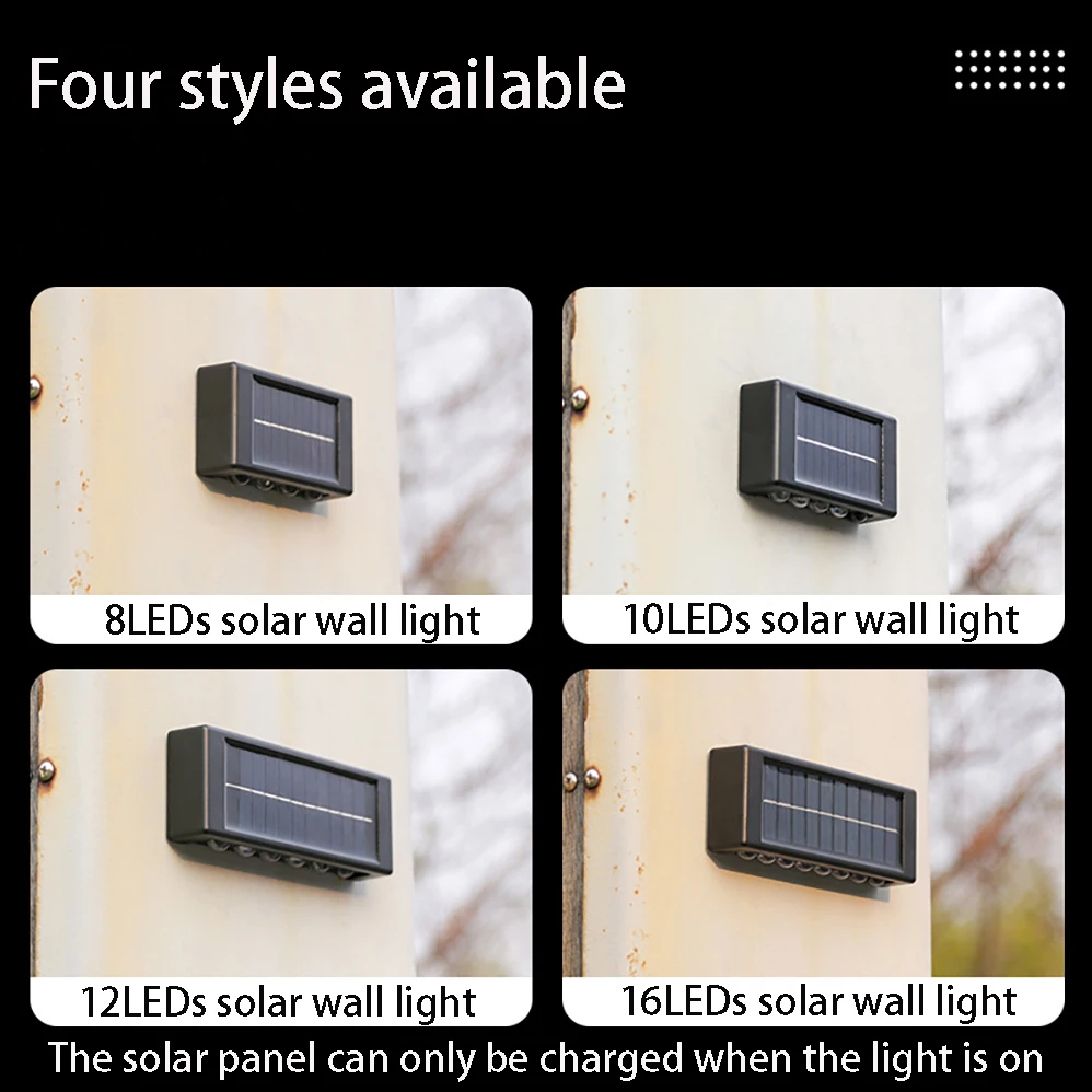 LED Solar Wall Lamp IP65 Waterproof Outdoor Lithium Battery Safety LED Lighting For Garden Yard Fence Decor Lights dc500v 2in 2out pv combiner box solar system safety dc boxes