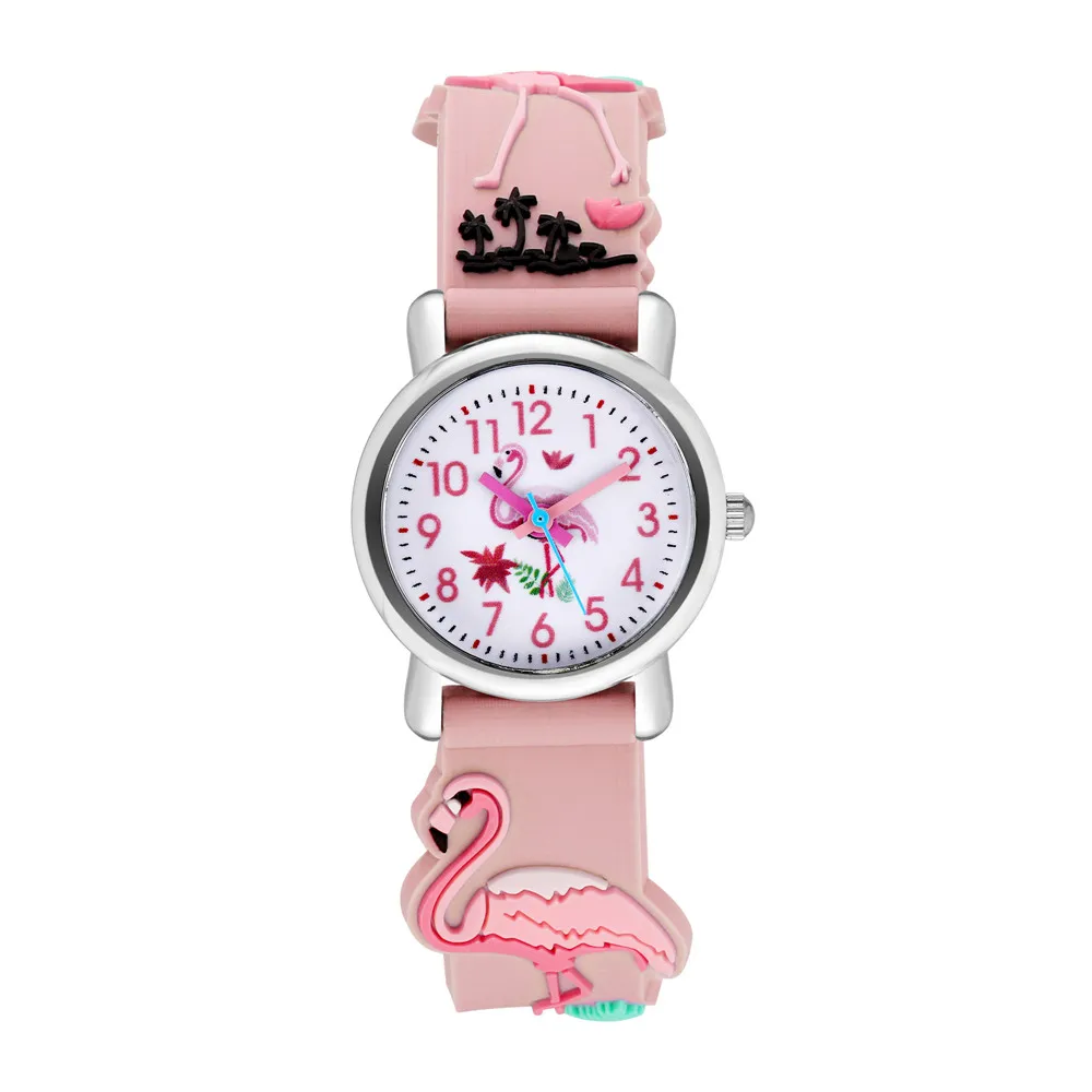 Cute flamingo pattern Children's cartoon watch 6