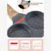 Egg Pan  4-Cup Nonstick Granite Omelette Skillet Pancake Pan Hamburger Bread Breakfast Maker pan for Gas Stove  Induction 4