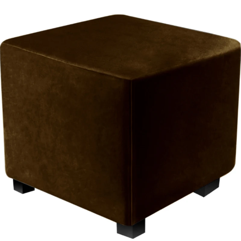 Luxurious Velvet Square Ottoman Cover - Stretchable and Washable Furniture Protector for Footstools and Benches, Available in Three Sizes