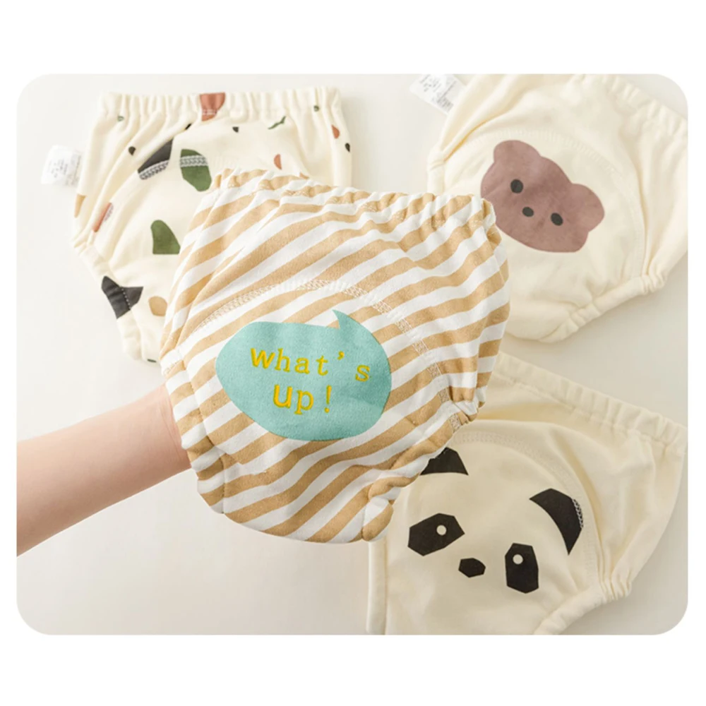 Baby Kids Cotton Potty Training Panties Cloth Diapers Panties 6 layers Toddler Reusable Washable Pants for Toilet Potty Training