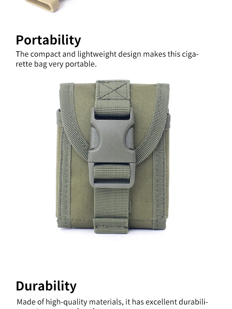 Kompakte Taktische EDC-Zigarettenetui-Werkzeugtasche aus 1000D Nylon, Wasserabweisend, MOLLE-kompatibel für Rucksack, Weste, Jagd, Magazintasche, Hüfttasche – Detail 9