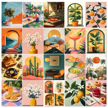 Gatyztoire – cadre de peinture par numéros, fleurs, dessin artistique, coloriage par numéros pour adultes, artisanat, cadeau de bricolage, décoration murale pour la maison 1