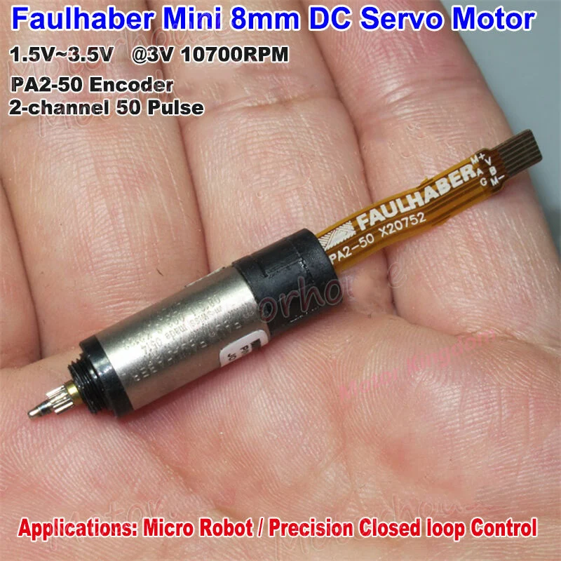 Faulhaber Mini 8Mm Dc Corless Servo Motor Dc 1.5V-3V 10700Rpm 2 Channel 50-Pulse 2-50 Encoder For Robot Micro Control