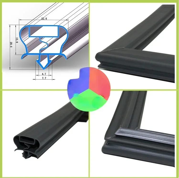 1m Refrigerator door Sterilization cabinet seal magnetic strip cold storage supermarket cabinet For PVC magnetic door seal strip