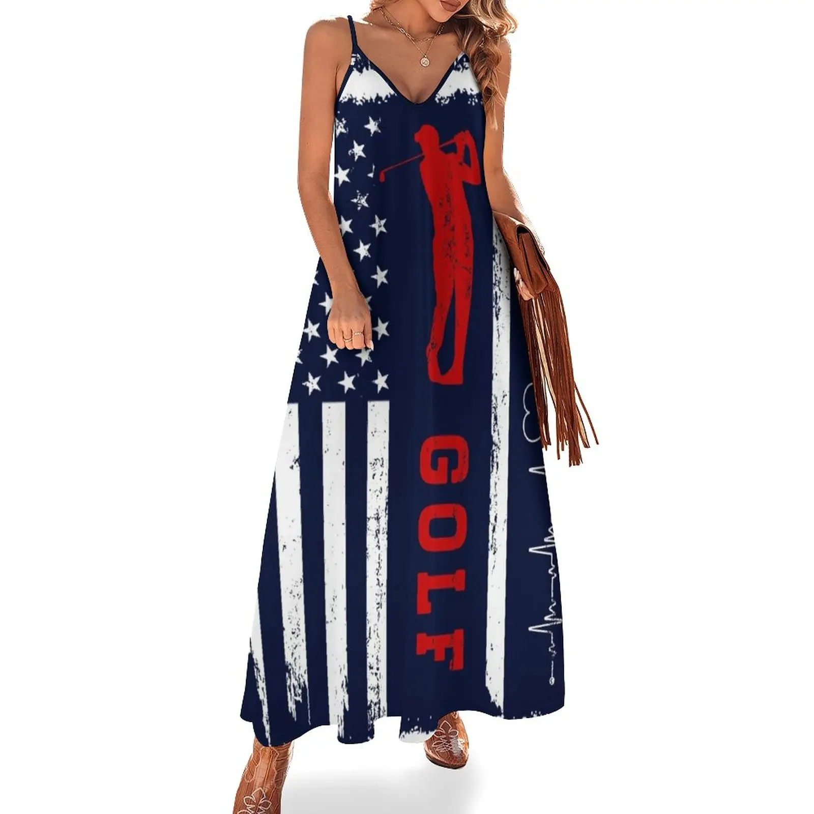 

New Golf USA Flag Sleeveless Dress summer dresses women 2023 Casual dresses womens clothing ladies dresses for women 2023