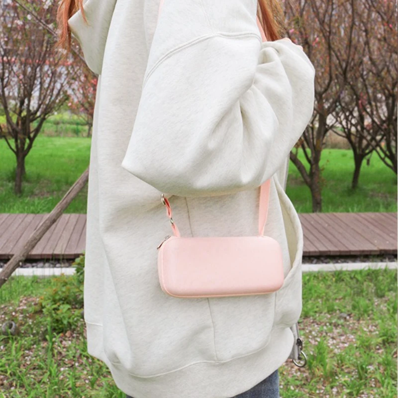 Macaron Color Sun Umbrella with Black Lining UPF 50+ UV Protection 6-Fold Portable Design with Strap & Storage Box (19 Inches)