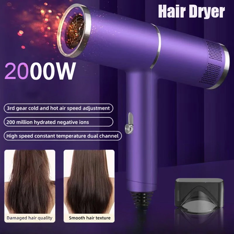 Professional Hair Dryer Negative Ionic Blower High-speed Electricturbine Drier Constant Temperature Quickdrying