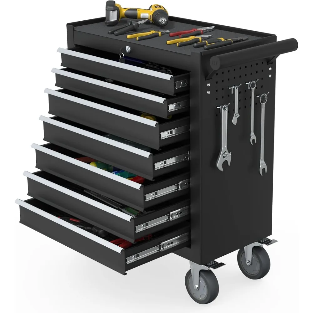 7-Drawer Rolling Tool Chest, Tool Box with Wheels and Drawers, High Capacity Detachable Mobile Tool Storage Cabinet for Workshop 6