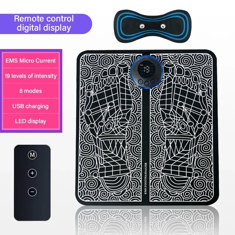 EMS Electric Foot Massager Pad Pulse Massage Patch Relief Pain Relax Feet Neck Back Acupoints Massage Improve Blood Circulation 3
