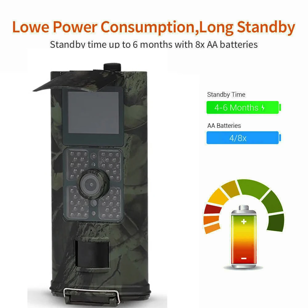 Outdoor Wildlife Camera HD 2.7K 24MP Low Glow 940NM Night Vision Motion Activated Trail Camera IP66 Waterproof for Garden