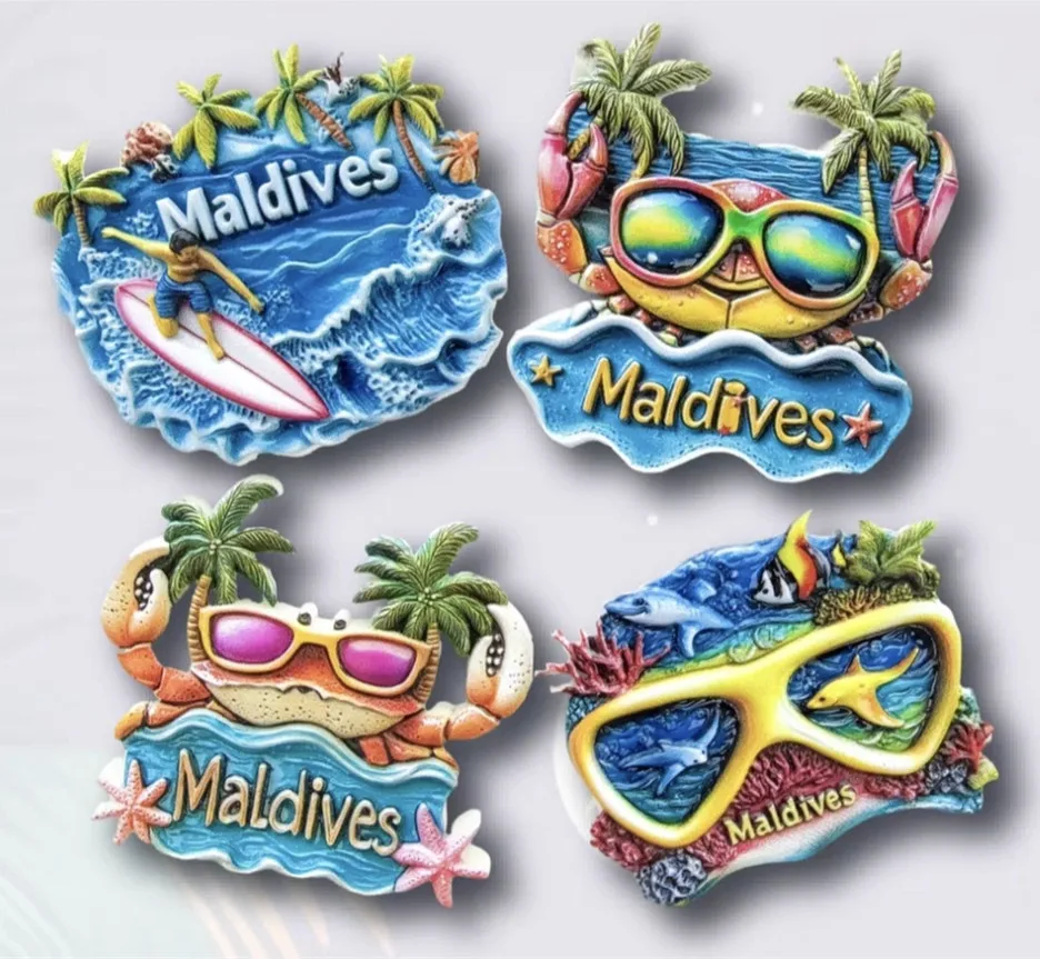 3D Fridge Magnets Refrigerator Sticker Handicraft Gift Decoration Asia Maldives Resin Tourism Souvenir magnetic fridge magnets magnetic sticker magnetic fridge stickers refrigerator decor
