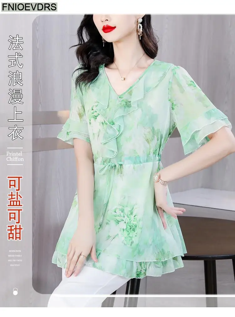 L-5XL Loose Clothes 2023 Women European Fashion Elegant Office Lady Work Ruffles Shirt Casual Tunic Peplum Tops And Blouses