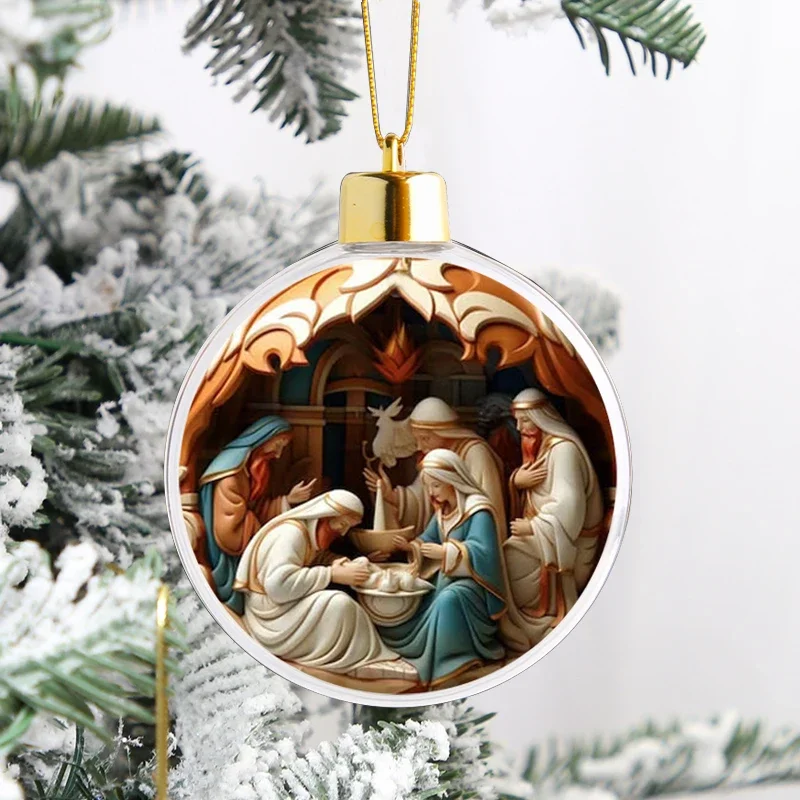 Description Picture 6 of itemChristening Baptism Prayer Pendant Christmas Ball Ornament Acrylic Car Pendant Christmas Decoration
