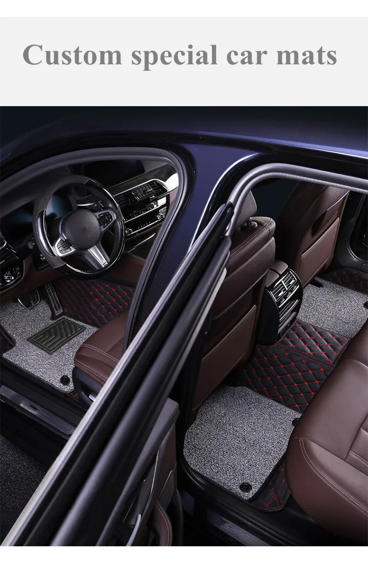 Tapis de sol de voiture double couche personnalisé, pour 95 % de voitures,  étanche et antidérapant (noir + noir) : : Auto et Moto