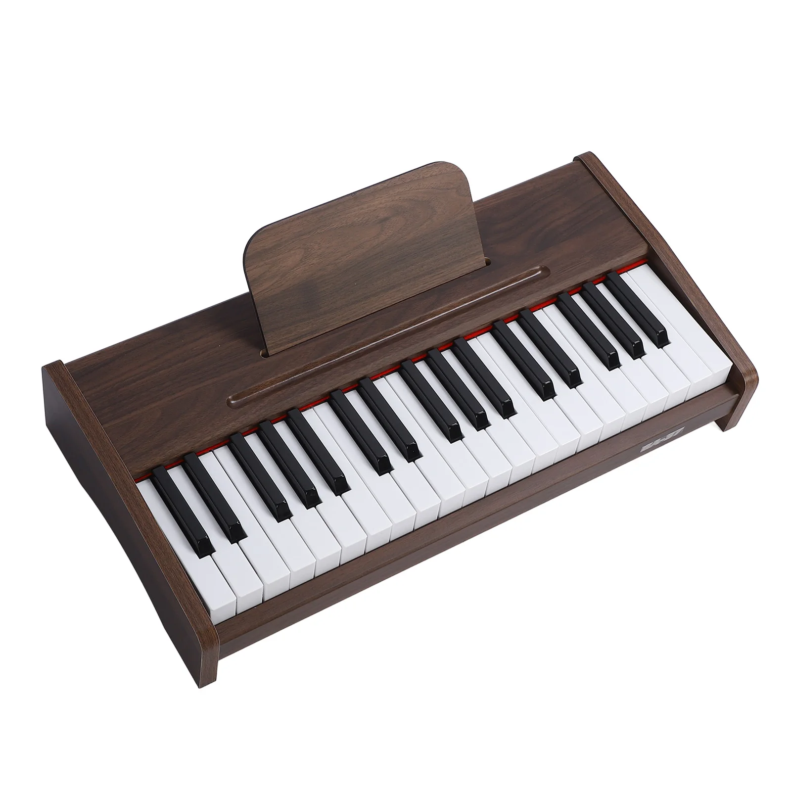 Electric Keyboard Kit Piano Keyboard 37 2.2cm Key Walnut Grain Pattern Electric for Beginners and Experienced Players