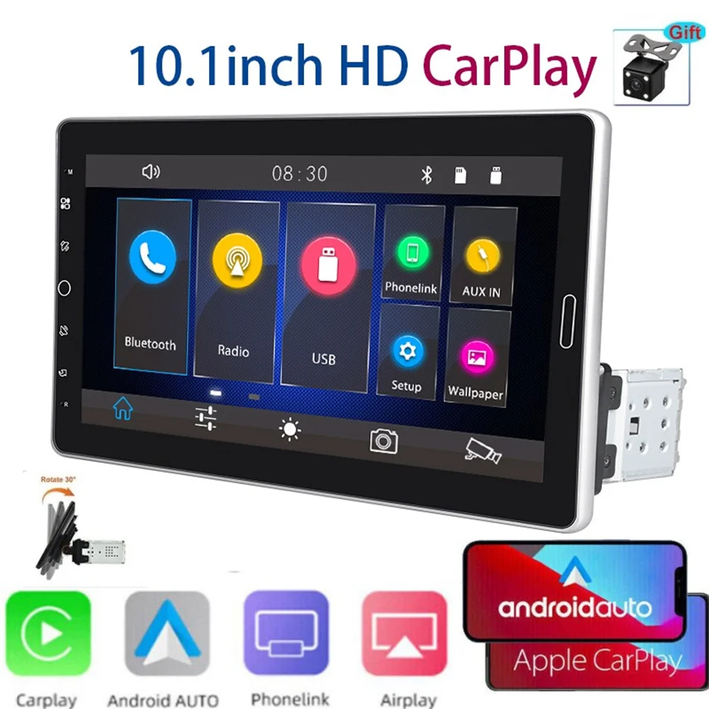 

Universal Car Radio 10.1'' HD Touch Screen MultiMedia MP5 Player Carplay Android Auto Car Stereo MirrorLink 1 Din Car Auto audio