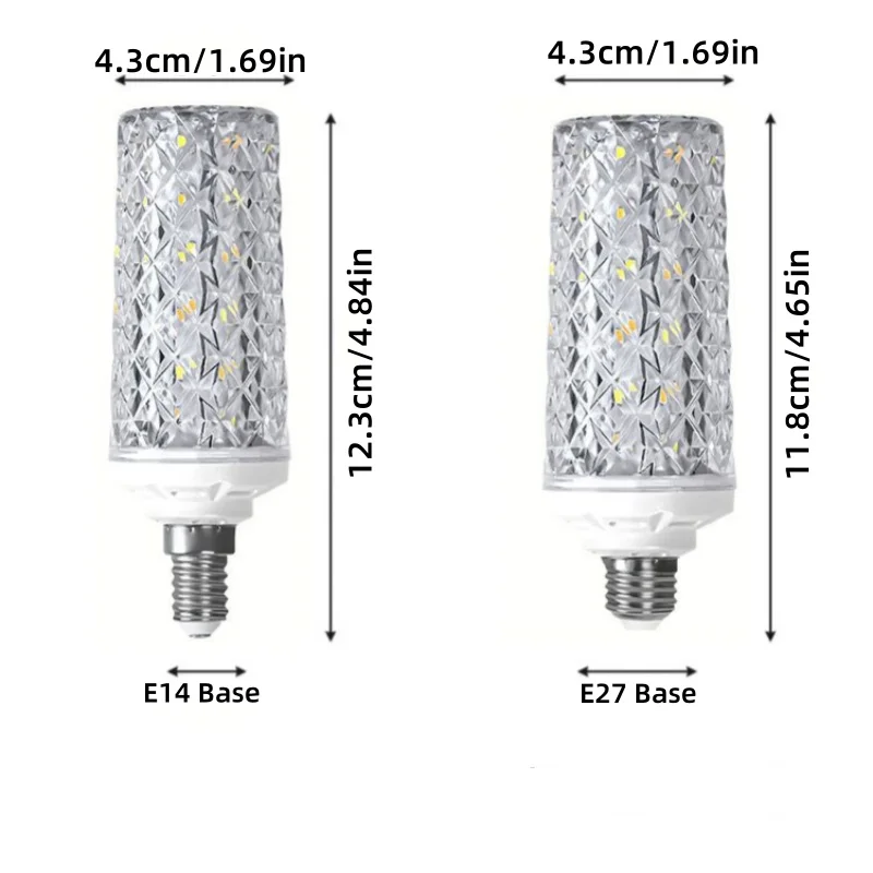 AC220V-240V 아크릴 크리스탈 디자인 LED 전구, 거실, 주방, 침실, 사무실에 적합, 30W, E27, E14, 2 개
