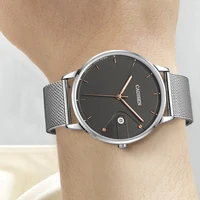CADISEN suisse Ronda 715 montre à Quartz homme 7MM cadran Ultra-mince saphir lumineux acier inoxydable Milano maille bracelet montres hommes 4
