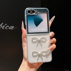 Custodia pieghevole in silicone con fiocco in strass glitter 3D - Shockproof