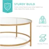 36in Modern Round Tempered Glass Accent Side Coffee Table for Living Room, Dining Room, Home Décor W/Satin Trim. Coffee Table 6