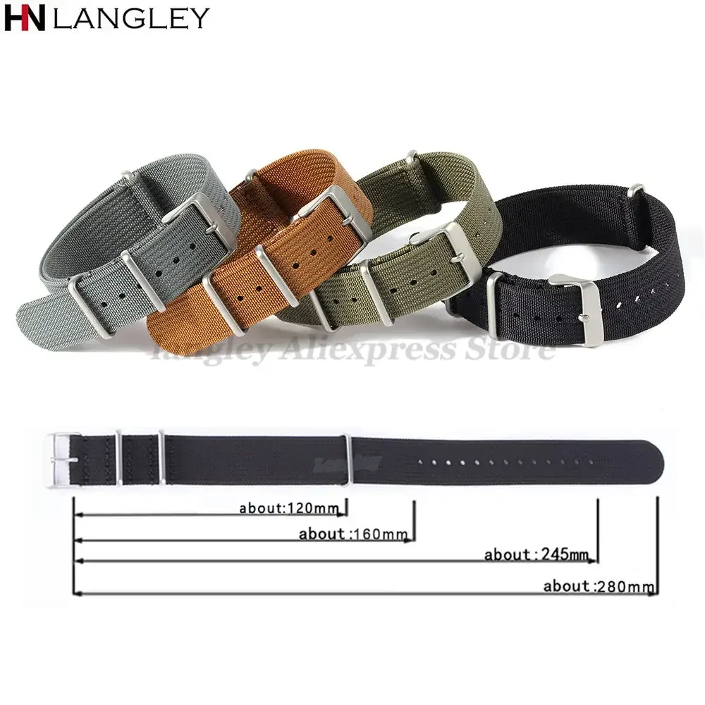Enhanced Nylon Braid Ribbed Sport Strap with Matte Buckles