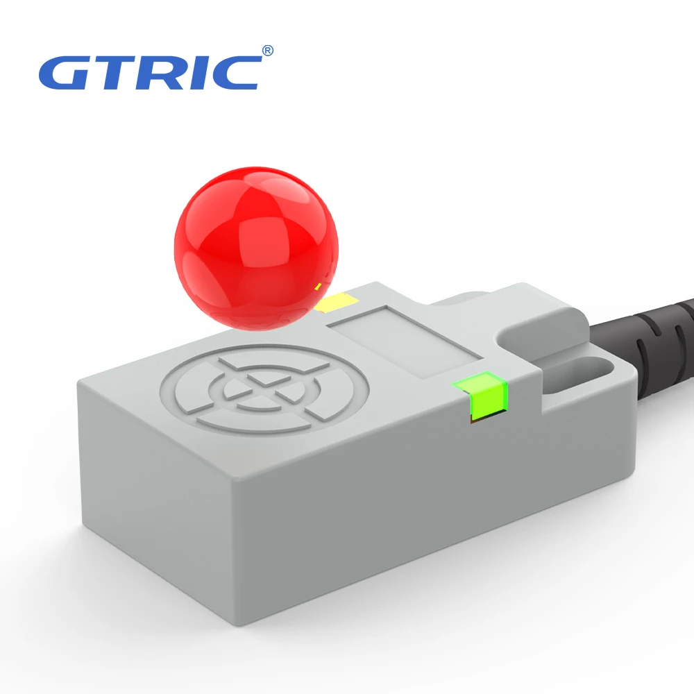 GTRIC Square Inductive Proximity Sensor NPN PNP 12 24VDC 3 wire IP67 Upper Sensing Distance 5mm Smart Metal Detection Switch|