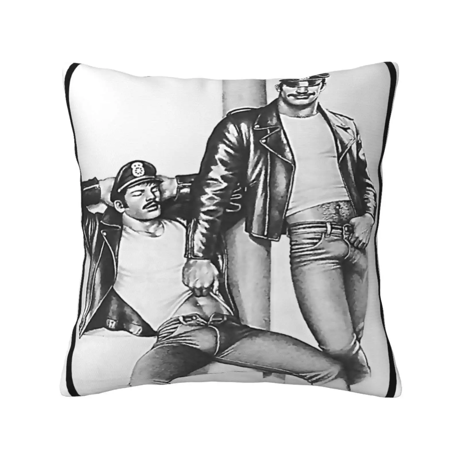 Vintage Tom Of Finland-Frisky Duo Home Sofa Car Cushion Cover Federa Bara Yaoi Anime Gay Gym Queer Art Lgbtq Gay Muscle Gay