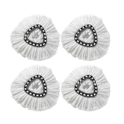 Premium White Microfiber Spin Mop Replacement Cloths (4 pcs)