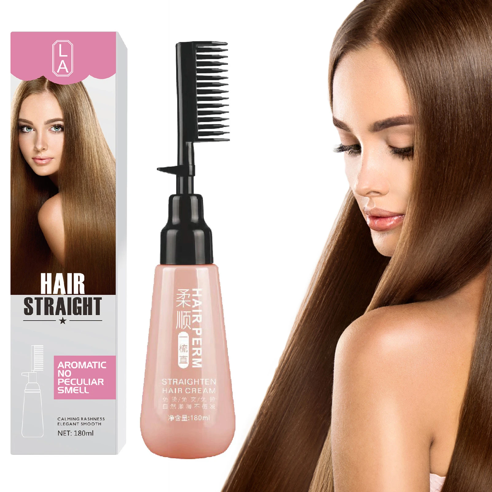 Gloss Hair Cream Hair Cream With Built in Styling Brush To Moisturize Hair  And Strengthen The Roots 2 in 1 Hair Straightening| | - AliExpress