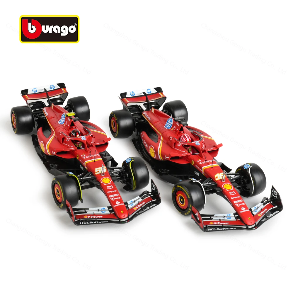 Bburago 1:18 2024 Ferrari SF24 #16 #55 F1 Racing Formula Car Static Diecast Alloy Model Car 5