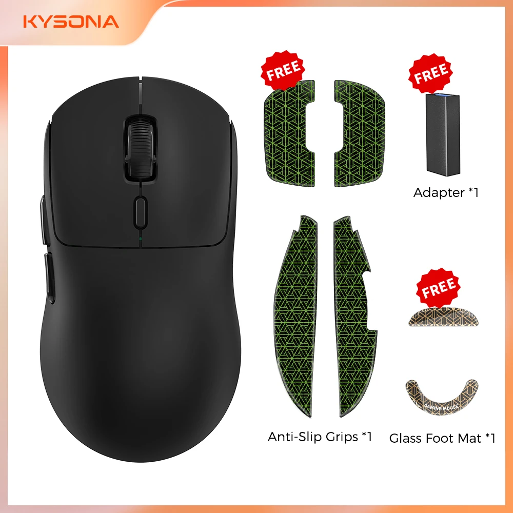 Kysona M600 V2 Black PAW3395 Wireless Gaming Esports Mouse 55g