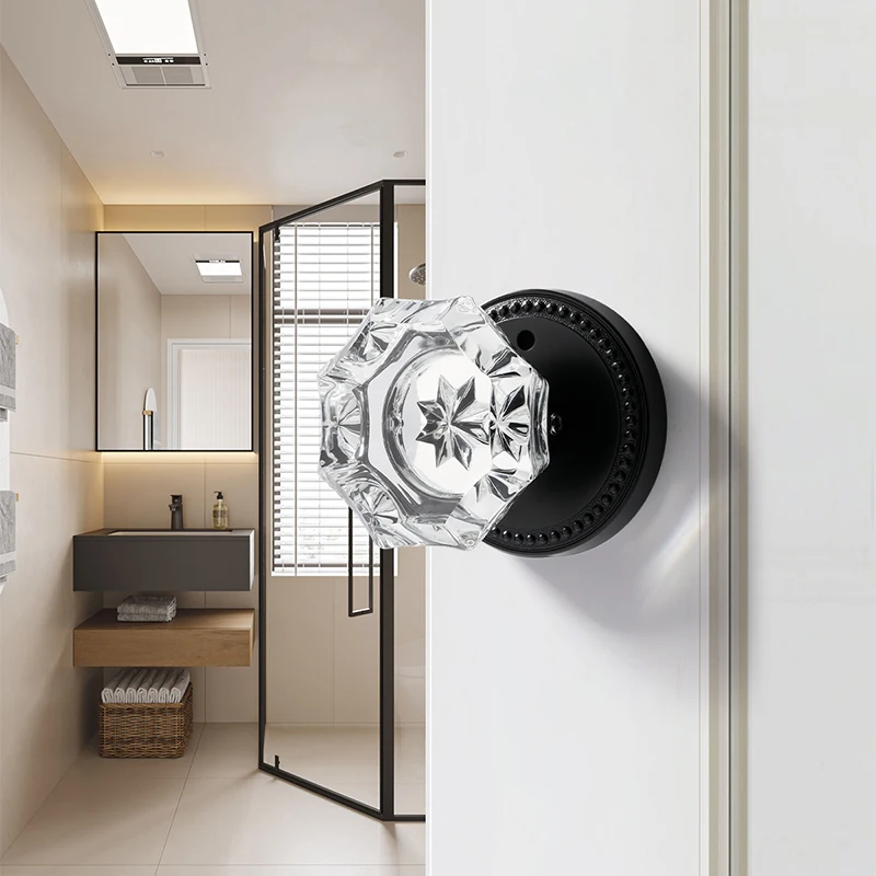 Privacy Lock Door Knob Bedroom Bathroom Room House Crystal Door Knob Interior Lock
