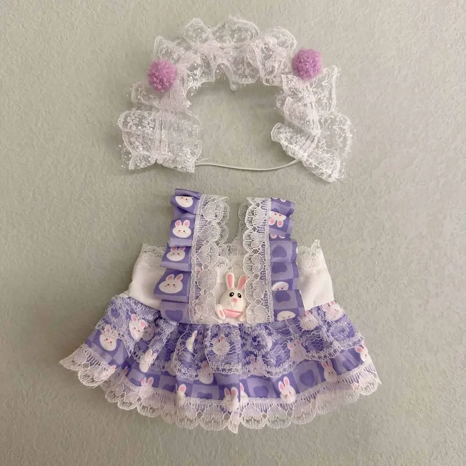 Set Vestiti Per Bambole 17 Cm | Completo Viola Con Tuta E Cappello A Orecchie Da Gatto | Accessori Eleganti (Bambola Esclusa)