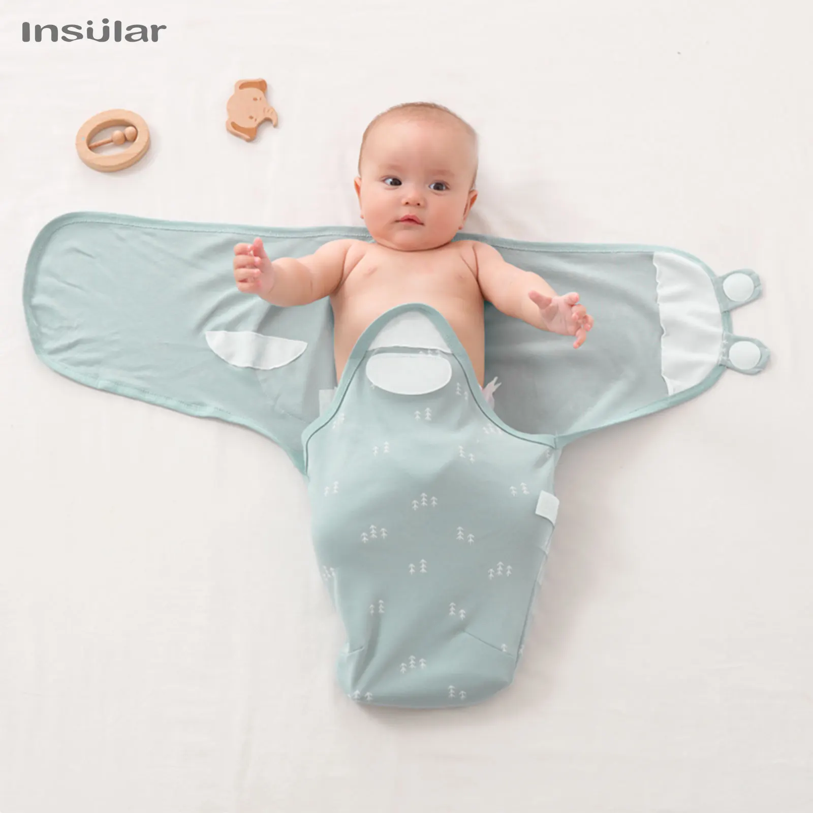 3 pezzi carino neonato coperte fasce Set 100% cotone ragazzi ragazze fasciatoio regolabile fasciatoio per 0-6 mesi - immagine 3