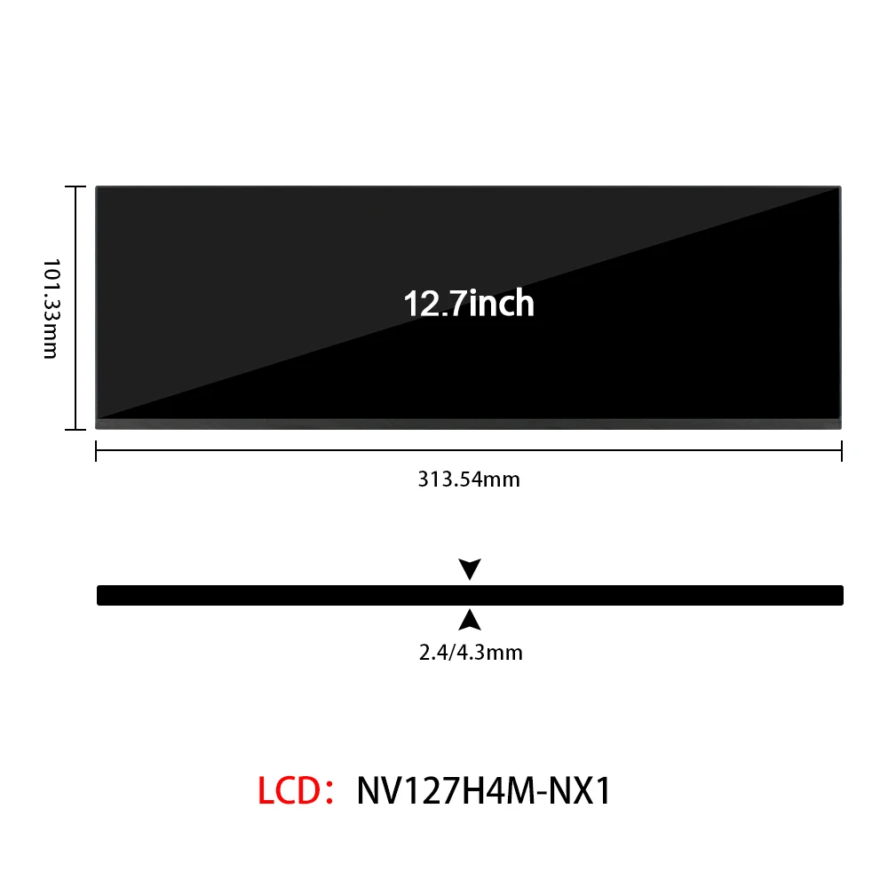 12.7 Inch Touch lcd 280x864 IPS Bar with Type c board NV127H4M-NX1
