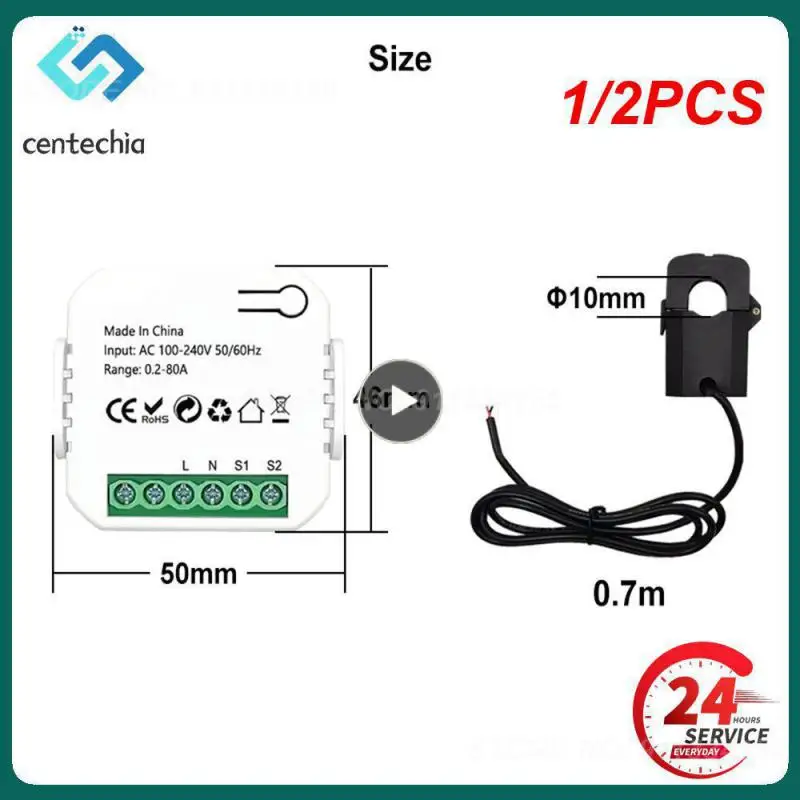 

1/2PCS Tuya Smart Socket Switch Module KWh Meter Energy Monitor Timer 16A Overload Support Home Alexa