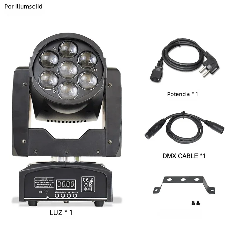 Yunhion - Luz De Escenario Para Cabeza Móvil, 7 Luces LED RGBW DJ Con  Sonido Activado/iluminación DMX, Foco Profesional Para DJ Discoteca,  Eventos, Iglesia, Espectáculo En Vivo, 1 Paquete