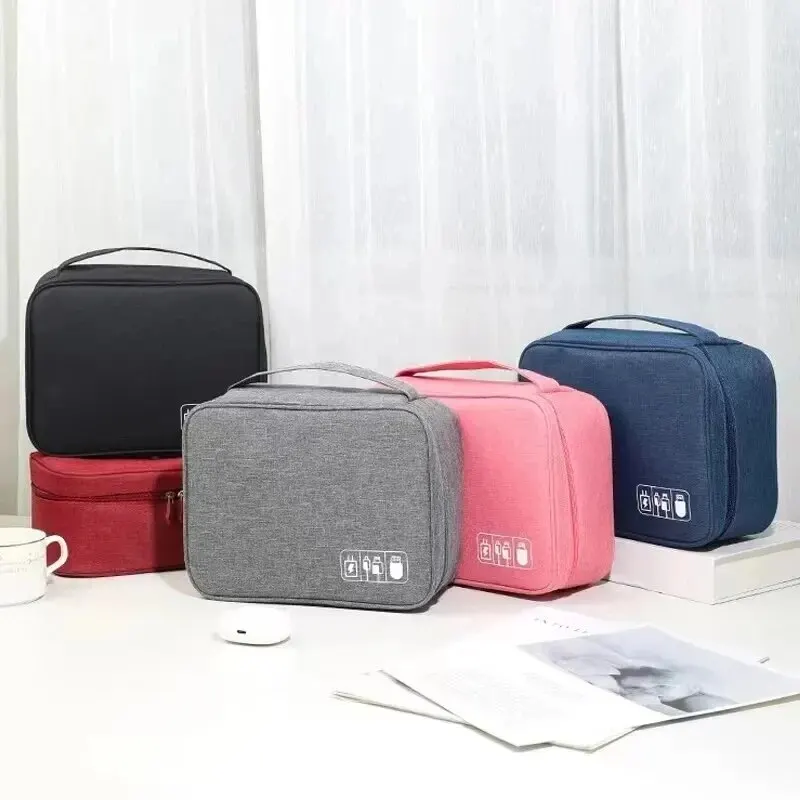 New Travel Digital Data Line Storage Bag Large Capacity Anti-moisture Grid Multi-functional Headphone Charger Finishing-ag BEST SELLERS