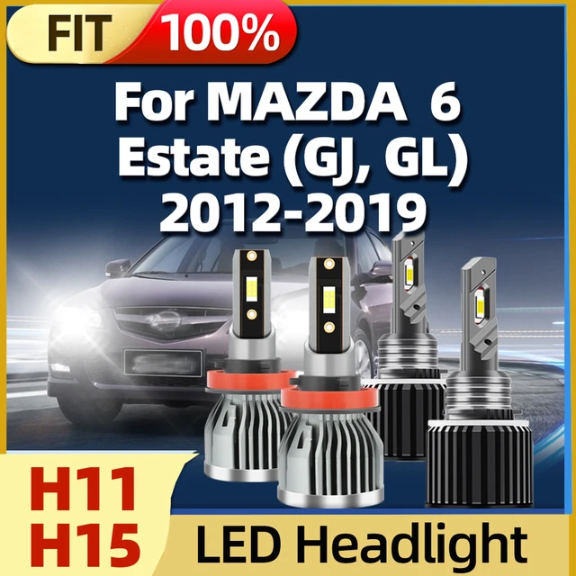 H15 H11 LED High Low Beam Day Running Lights Car Headlight For MAZDA 6  Estate (GJ, GL) 2012 2013 2014 2015 2016 2017 2018 2019 - AliExpress