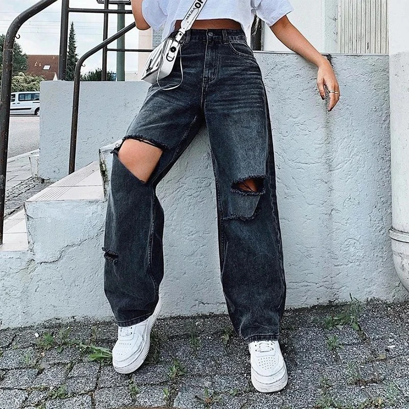 How To Wear Baggy Jeans, According To Celebrities Who What Wear | Women'S  Loose Fit Jeans Mid-Waist Ripped Wear Style Denim Pants Street Fashion |  Vladatk.Gov.Ba