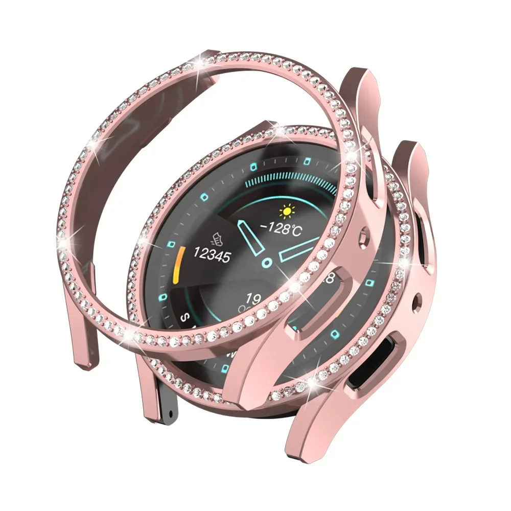 Bling Diamond Encrusted Protective Watch Case - Shiny, Durable PC Cover Bumper