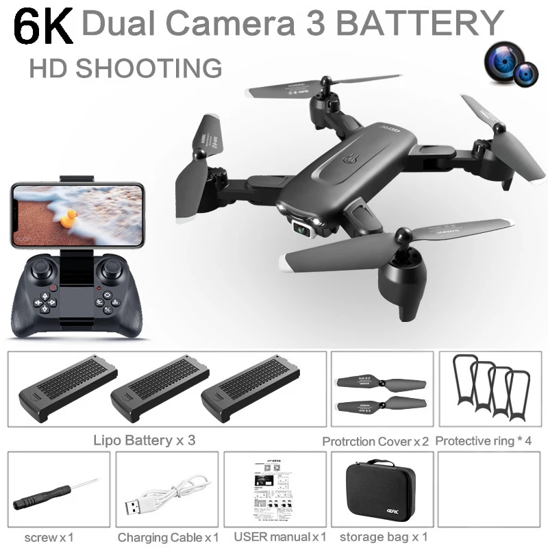 V12 2022 RC Drone 6K Profesional HD Camera Wide Angle Camera RC Quadcopter With WiFi Fpv Portable Mini Foldable Drone Child Toys phantom 6 ch remote control quadcopter RC Quadcopter