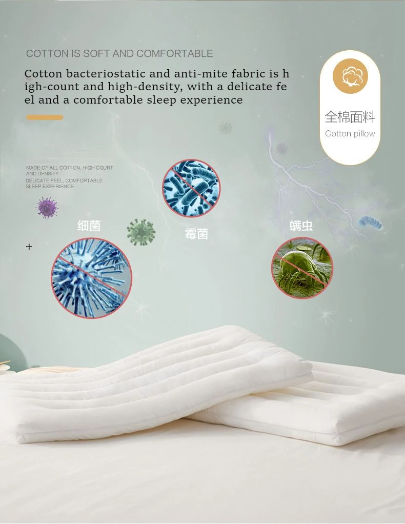 100% Cotton Low Pillow Ultra-thin Adult Household Pillow Core Low Pillow Flat Cervical Spine Childre Core Puf Sleep  메모리폼 베개 5
