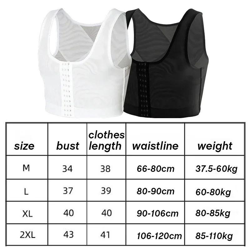 【Top-Rated Product】 Men Chest Binder Gynecomastia Compression Vest Underwear TopBreathable Buckle Reduction Shapewear.