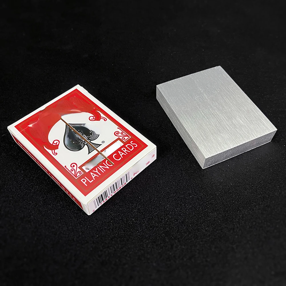

Card Thru Aluminium Block by Oliver Magic Tricks Miraculous Penetration Card Box Magia Close Up Illusions Gimmicks Mental Props