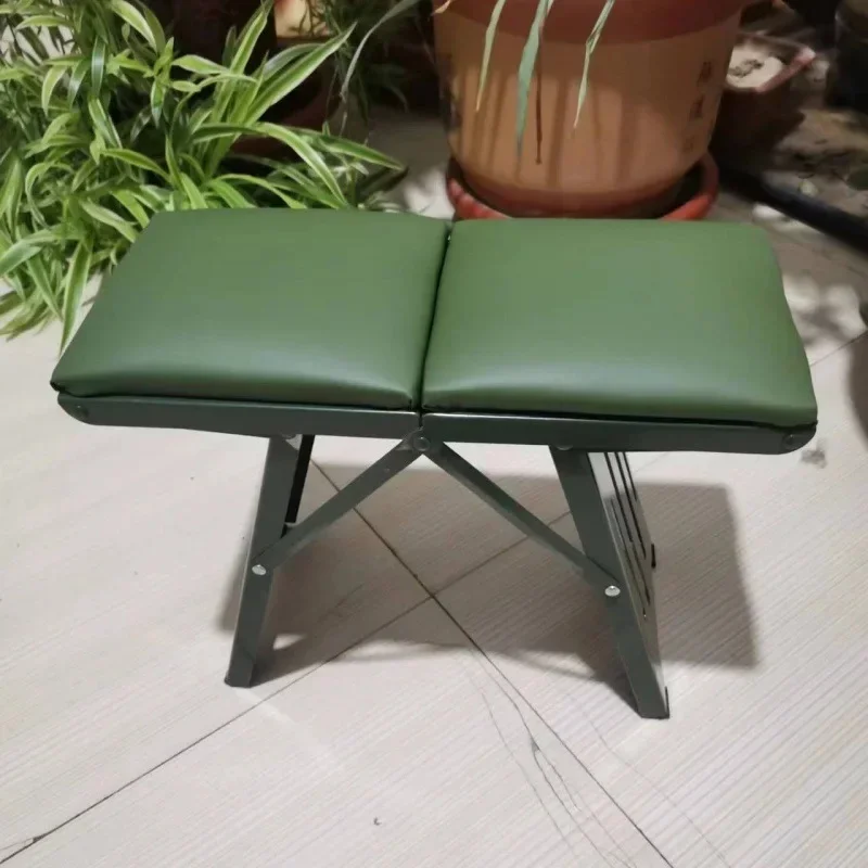 Mini Beach Chair Steel Thickened Camping Stool Chair Portable Folding Outdoor Fishing Hiking Backpacking Light Queue Train