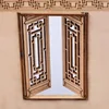 2pcs/4pcs Dollhouse Window Grid Frame Construction Material Chinese Furniture Model Building Miniature Decorative Wooden Craft 1