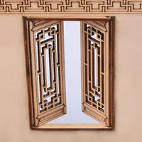2pcs/4pcs Dollhouse Window Grid Frame Construction Material Chinese Furniture Model Building Miniature Decorative Wooden Craft 1